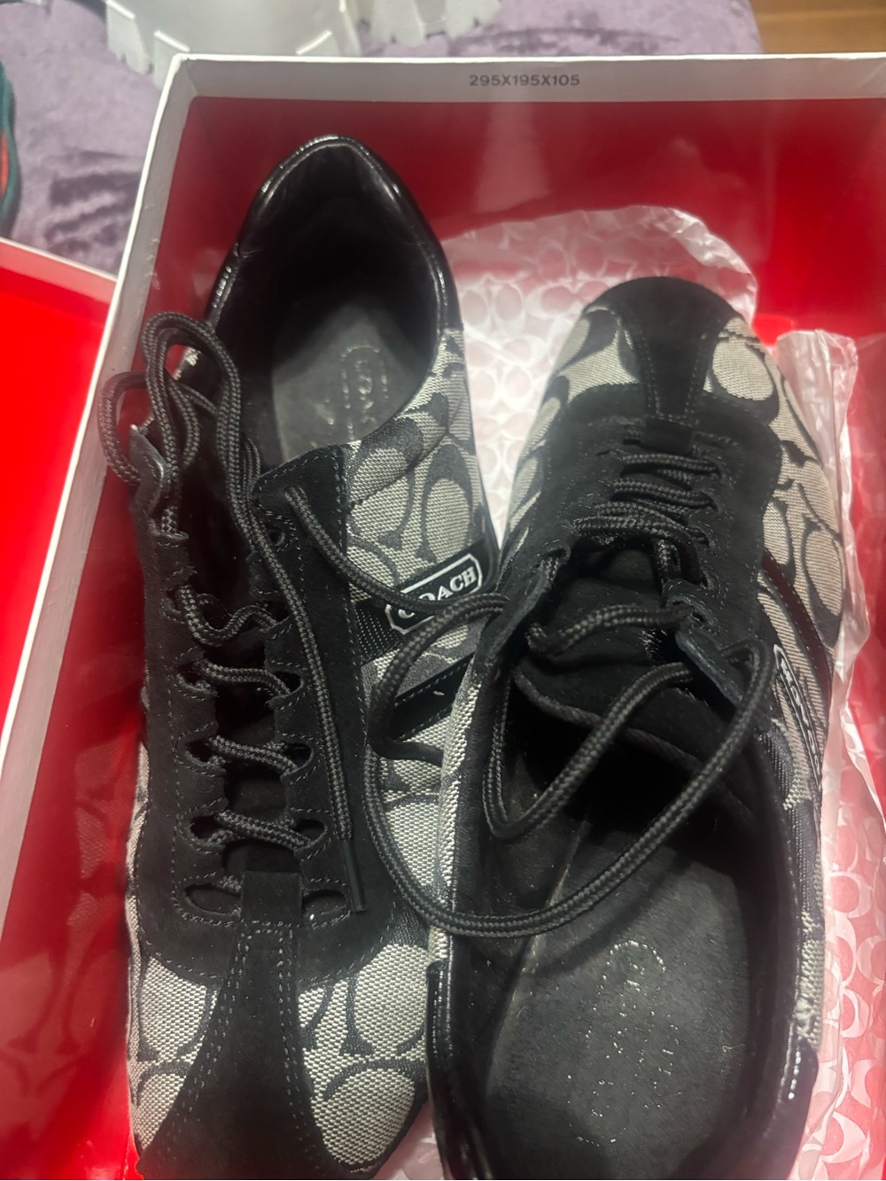 Coach Black Signature Logo Canvas Sneakers